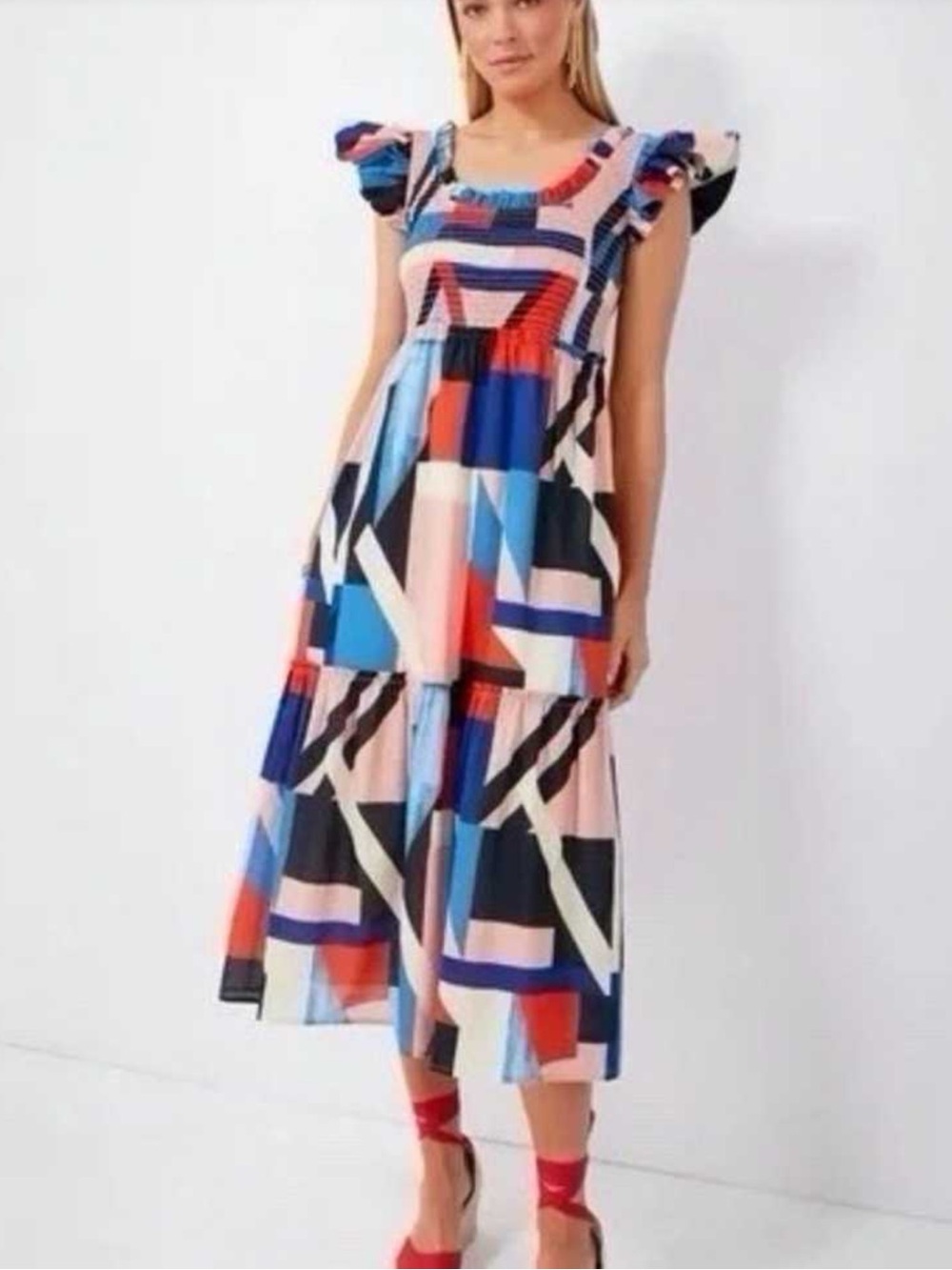 Tuckernuck  Mallie Geometric Block Midi Dress